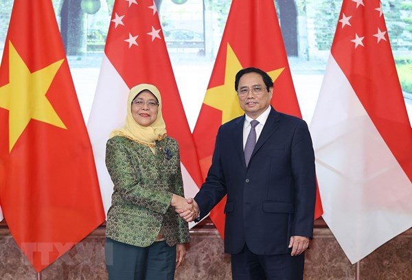 Thủ tướng Phạm Minh Chính hội kiến Tổng thống Singapore