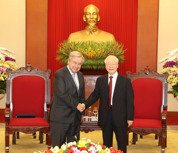 Tổng Bí thư Nguyễn Phú Trọng tiếp Tổng Thư ký Liên hợp quốc 