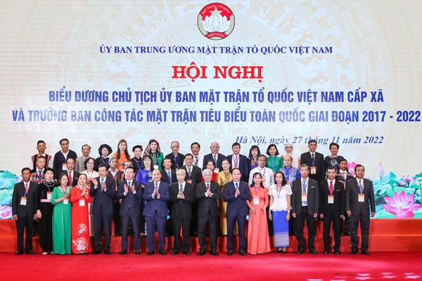 Hội nghị biểu dương Chủ tịch Ủy ban MTTQ Việt Nam cấp xã và Trưởng ban Công tác Mặt trận tiêu biểu toàn quốc giai đoạn 2017 – 2022