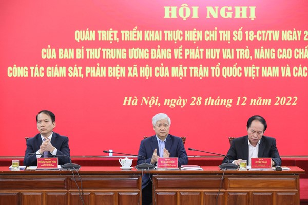 Ủy ban Trung ương MTTQ Việt Nam tổ chức Hội nghị trực tuyến quán triệt, triển khai thực hiện Chỉ thị số 18-CT/TW của Ban Bí thư