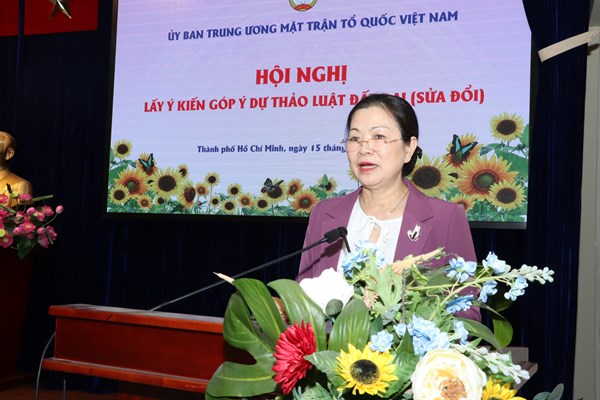 UBTƯ MTTQ Việt Nam tổ chức Hội nghị lấy ý kiến góp ý cho dự thảo Luật Đất đai (sửa đổi) tại khu vực phía Nam