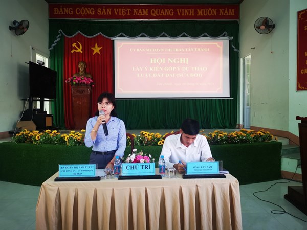 Bình Dương: Ủy ban MTTQ thị trấn Tân Thành lấy ý kiến Nhân dân về dự thảo luật Đất đai (sửa đổi)