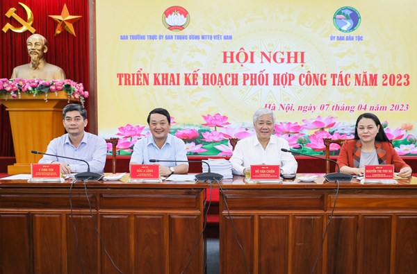 Triển khai nội dung công tác phối hợp năm 2023 giữa Ban Thường trực UBTƯ MTTQ Việt Nam và Ủy ban Dân tộc