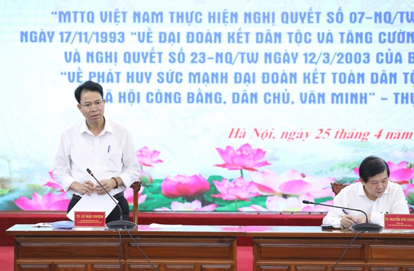Chương trình hành động và kế hoạch của MTTQ Việt Nam trong thực hiện Nghị quyết số 07-NQ/TW và Nghị quyết số 23-NQ/TW 