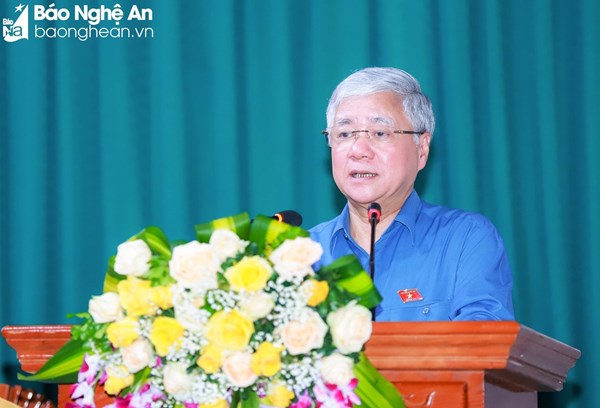 Chủ tịch Đỗ Văn Chiến tiếp xúc cử tri huyện Thanh Chương, tỉnh Nghệ An