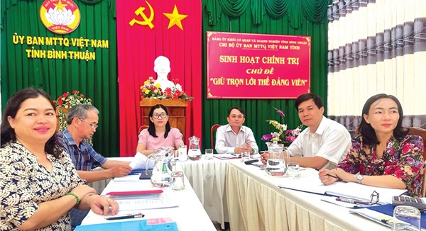 Bình Thuận: Khẳng định vai trò của MTTQ Việt Nam và các tổ chức chính trị - xã hội trong góp ý xây dựng Đảng, xây dựng chính quyền