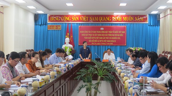 Phó Chủ tịch Trương Thị Ngọc Ánh làm việc tại tỉnh Bến Tre