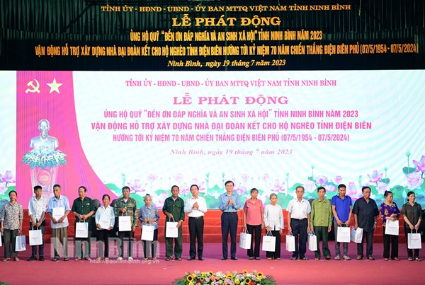 Ninh Bình: Phát động ủng hộ Quỹ “Đền ơn đáp nghĩa và an sinh xã hội” tỉnh năm 2023 và vận động hỗ trợ xây dựng nhà đại đoàn kết cho hộ nghèo tỉnh Điện Biên