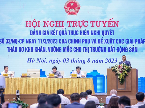 Thủ tướng Phạm Minh Chính: Chung tay tháo gỡ vướng mắc, thúc đẩy phát triển thị trường bất động sản