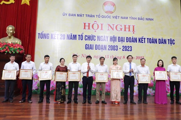 Bắc Ninh: Hội nghị Tổng kết 20 năm tổ chức Ngày hội Đại đoàn kết toàn dân tộc