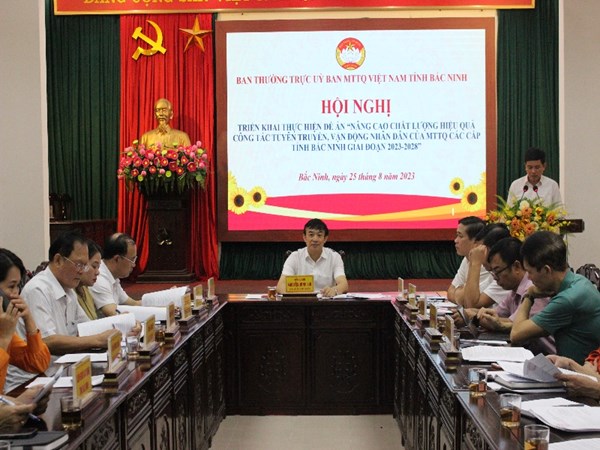 Bắc Ninh: Triển khai thực hiện Đề án “Nâng cao chất lượng hiệu quả công tác tuyên truyền vận động Nhân dân của MTTQ các cấp tỉnh, giai đoạn 2023-2028”