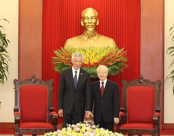 Tổng Bí thư Nguyễn Phú Trọng tiếp Thủ tướng Cộng hòa Singapore Lý Hiển Long
