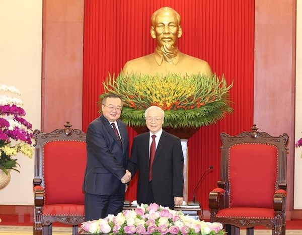 Tổng Bí thư Nguyễn Phú Trọng tiếp Trưởng Ban Liên lạc Đối ngoại Trung ương Đảng Cộng sản Trung Quốc