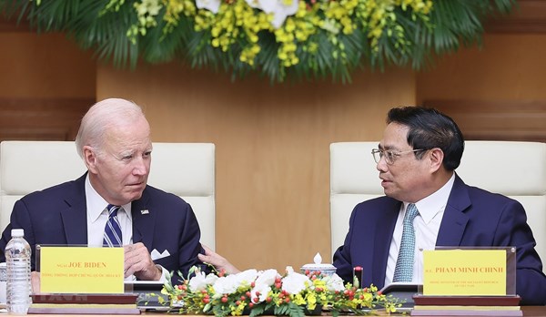 Thủ tướng Phạm Minh Chính và Tổng thống Hoa Kỳ Joe Biden dự Hội nghị cấp cao Việt Nam-Hoa Kỳ