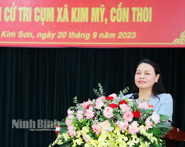 Phó Chủ tịch - Tổng Thư ký Nguyễn Thị Thu Hà tiếp xúc cử tri trước kỳ họp thứ 6, Quốc hội khóa XV