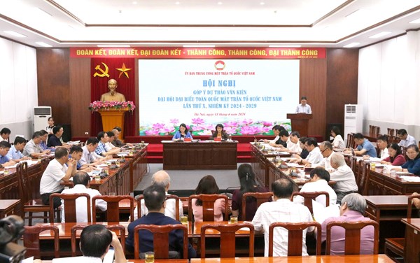 Lãnh đạo các tổ chức thành viên góp ý vào dự thảo văn kiện Đại hội đại biểu toàn quốc MTTQ Việt Nam lần thứ X, nhiệm kỳ 2024-2029