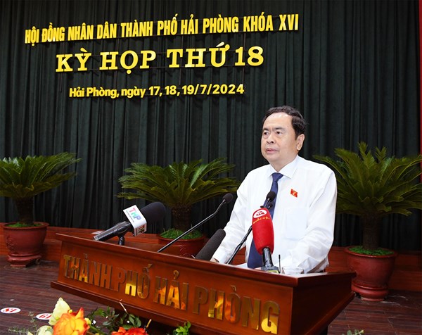 Chủ tịch Quốc hội Trần Thanh Mẫn: Dám nghĩ, dám làm, dám đột phá, xây dựng thành phố Hải Phòng giàu đẹp, văn minh