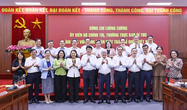 Thường trực Ban Bí thư Lương Cường làm việc với Đảng đoàn MTTQ Việt Nam