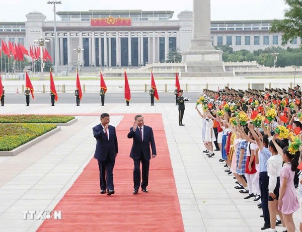 Tổng Bí thư, Chủ tịch Trung Quốc Tập Cận Bình chủ trì Lễ đón chính thức Tổng Bí thư, Chủ tịch nước Tô Lâm