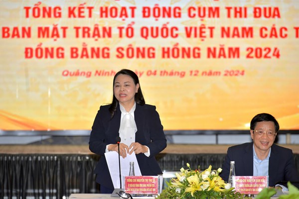 Hội nghị Tổng kết hoạt động Cụm thi đua Ủy ban MTTQ Việt Nam các tỉnh Đồng bằng sông Hồng năm 2024