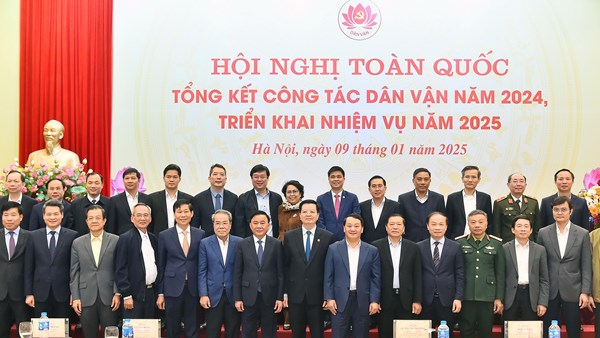 Thường trực Ban Bí thư Trần Cẩm Tú dự Hội nghị toàn quốc triển khai công tác dân vận năm 2025: Tinh gọn bộ máy đáp ứng yêu cầu tham mưu về dân vận