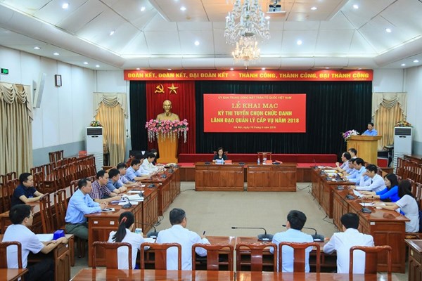 Ủy ban Trung ương MTTQ Việt Nam tổ chức thi tuyển lãnh đạo quản lý cấp Vụ