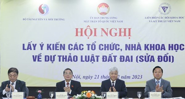 MTTQ Việt Nam góp ý vào Dự thảo Luật Đất đai (sửa đổi)