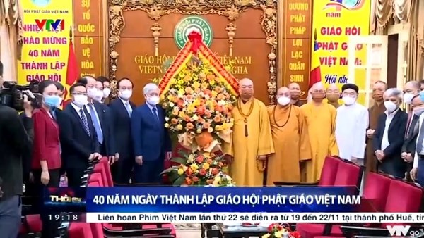 Chủ tịch UBTƯ MTTQ Việt Nam Đỗ Văn Chiến thăm, chúc mừng Giáo hội Phật giáo Việt Nam