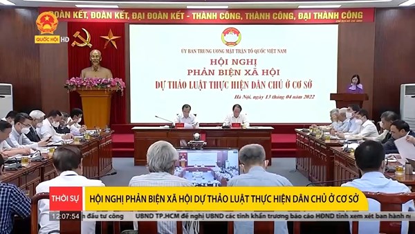 UBTW MTTQ Việt Nam tổ chức Hội nghị phản biện xã hội Dự thảo Luật Thực hiện dân chủ ở cơ sở