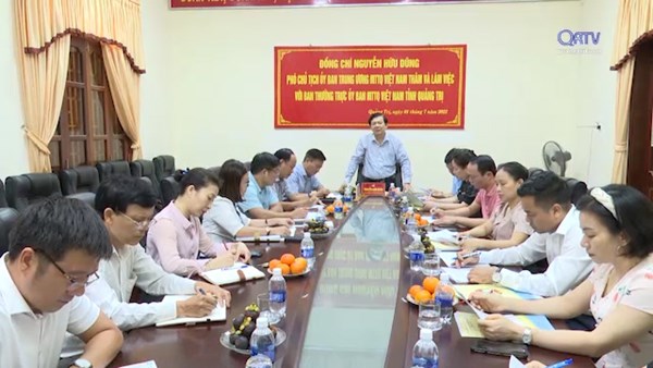Phó Chủ tịch Nguyễn Hữu Dũng làm việc với UB MTTQ Việt Nam tỉnh Quảng Trị