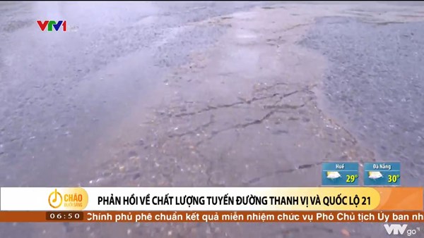 Alo Chào buổi sáng - VTV1 - 05/10/2022 - Phản hồi về chất lượng tuyến đường Thanh Vị và Quốc lộ 21