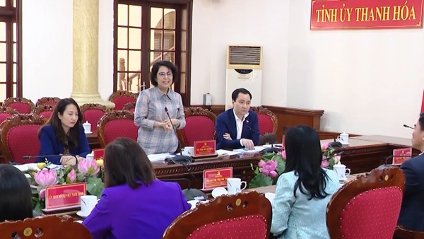 Phó Chủ tịch Tô Thị Bích Châu làm việc với Thường trực Tỉnh ủy Thanh Hóa về việc tổ chức kỷ niệm 70 năm Chiến thắng Điện Biên Phủ