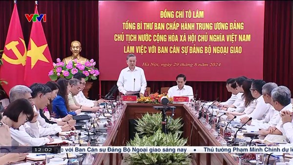 Tổng Bí thư, Chủ tịch nước làm việc với Ban Cán sự Đảng Bộ Ngoại giao