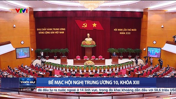 Bế mạc Hội nghị Trung ương 10, khoá XIII