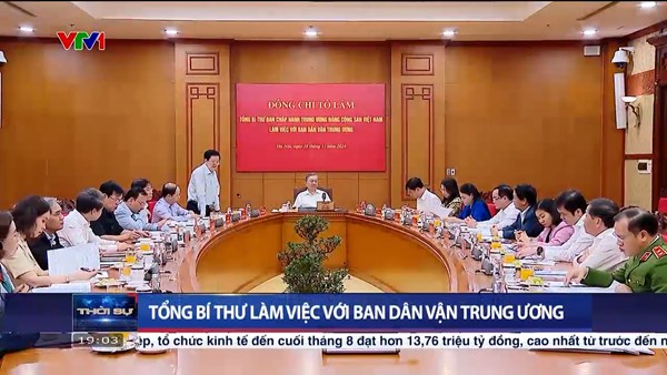 Tổng Bí thư làm việc với Ban Dân vận Trung ương