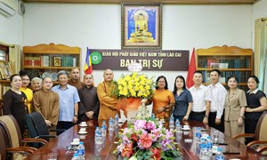 Ủy ban Mặt trận Tổ quốc Việt Nam tỉnh Lào Cai thăm và chúc mừng Ban Trị sự Giáo hội Phật giáo Việt Nam tỉnh Lào Cai nhân Đại lễ Phật đản