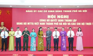 Công bố Quyết định thành lập Đảng bộ MTTQ Việt Nam TP Hà Nội và các chi bộ trực thuộc