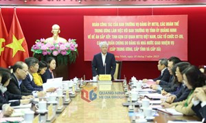 Chủ tịch Ủy ban Trung ương MTTQ Việt Nam Đỗ Văn Chiến làm việc với Ban Thường vụ Tỉnh ủy Quảng Ninh 