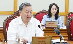 Tổng Bí thư Tô Lâm chủ trì họp cho ý kiến về tiến độ sắp xếp tổ chức bộ máy