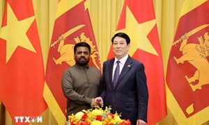 Chủ tịch nước Lương Cường hội đàm với Tổng thống Sri Lanka 
