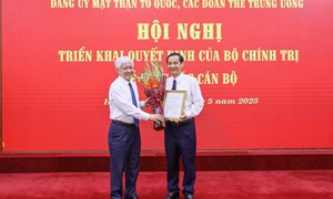Đảng ủy Mặt trận Tổ quốc, các đoàn thể Trung ương triển khai quyết định của Bộ Chính trị về công tác cán bộ