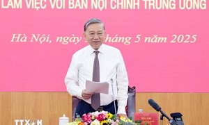 Tổng Bí thư Tô Lâm: Công tác nội chính phải hướng mục tiêu giữ vững ổn định để phát triển đất nước