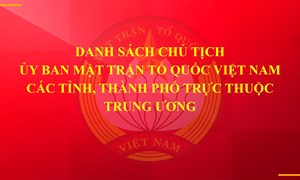 Danh sách Chủ tịch Ủy ban MTTQ Việt Nam các tỉnh, thành phố trực thuộc Trung ương