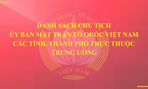 Danh sách Chủ tịch Ủy ban MTTQ Việt Nam các tỉnh, thành phố trực thuộc Trung ương