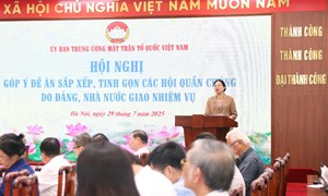 Ủy ban Trung ương MTTQ Việt Nam tổ chức Hội nghị góp ý đề án sắp xếp, tinh gọn các Hội quần chúng do Đảng, Nhà nước giao nhiệm vụ