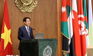 Chủ tịch nước Lương Cường thăm và phát biểu chính sách tại Liên đoàn Arab 