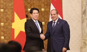 Chủ tịch nước Lương Cường hội đàm với Tổng thống Ai Cập