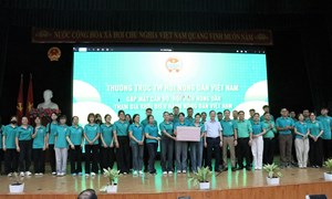 Phó Chủ tịch UBTƯ MTTQ Việt Nam, Chủ tịch Trung ương Hội ND Việt Nam Lương Quốc Đoàn gặp mặt Khối diễu hành “Nông dân Việt Nam”