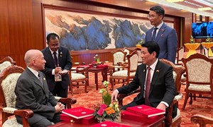 Chủ tịch nước Lương Cường gặp lãnh đạo các nước tại Lễ kỷ niệm chiến thắng phát-xít