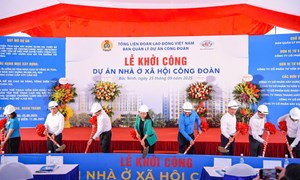 Phó Chủ tịch - Tổng Thư ký Nguyễn Thị Thu Hà dự Lễ khởi công dự án nhà ở xã hội Công đoàn tại Bắc Ninh